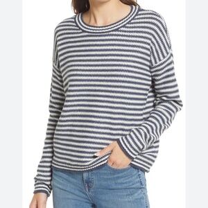 Madewell Stripe Sweater Dark Baltic fishermancore small